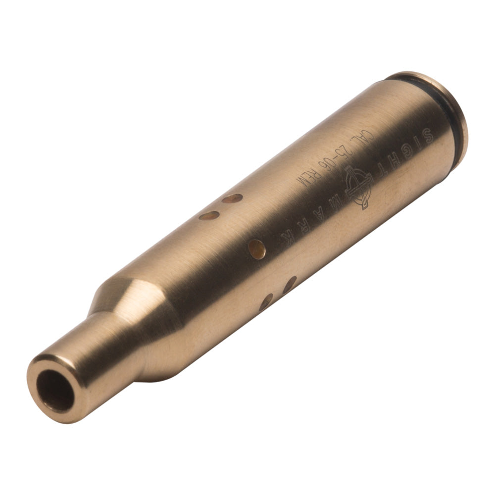 Pair of Accudot red laser boresights showing consistent manufacturing and brass finish