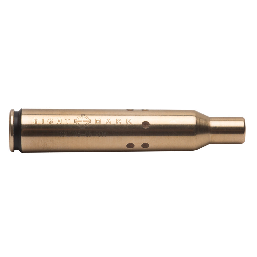Top view of Accudot red laser boresight showing calibrated diode and precision brass construction