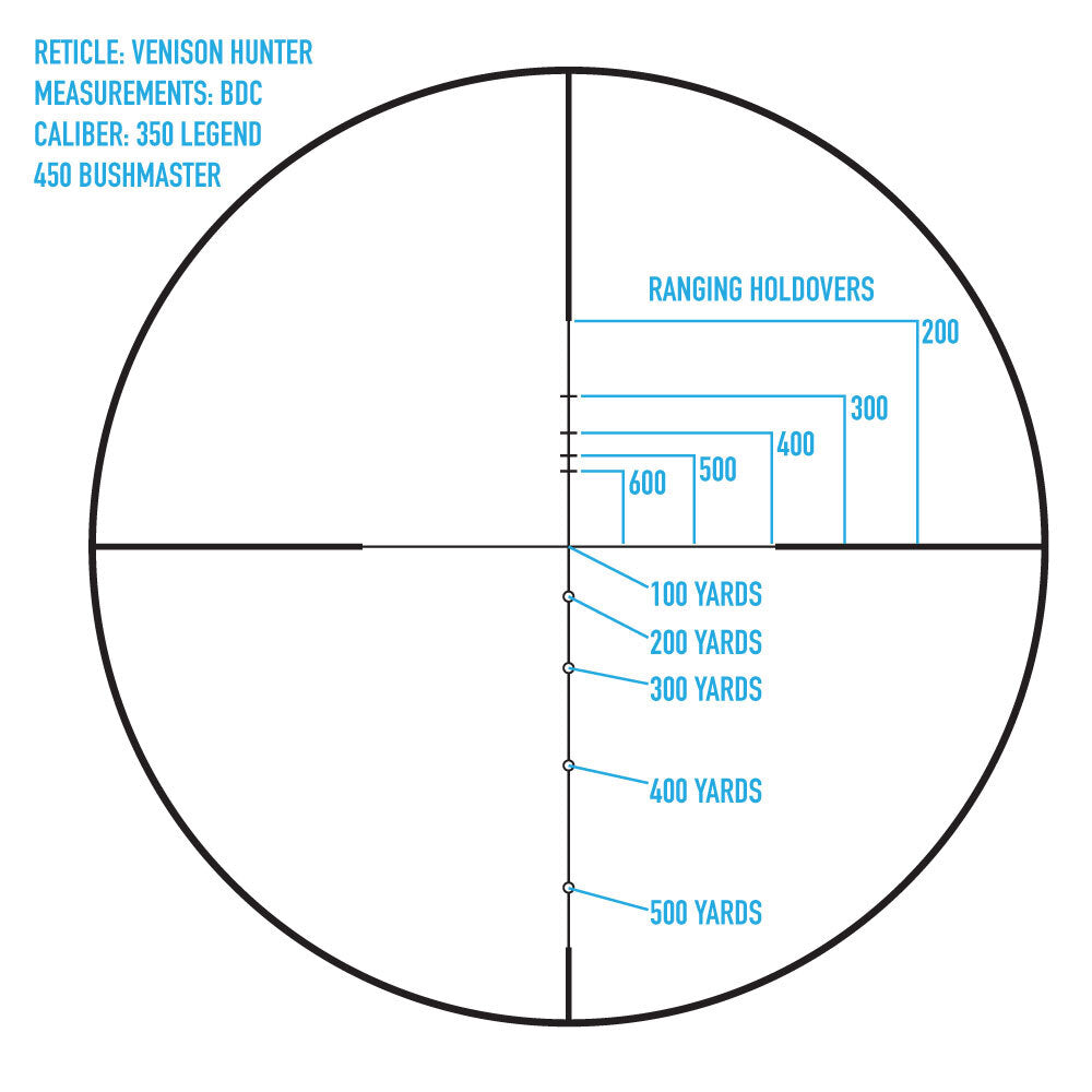 Core HX 3-9x40VHR Venison Hunter Riflescope - 350 Legend Reticle
