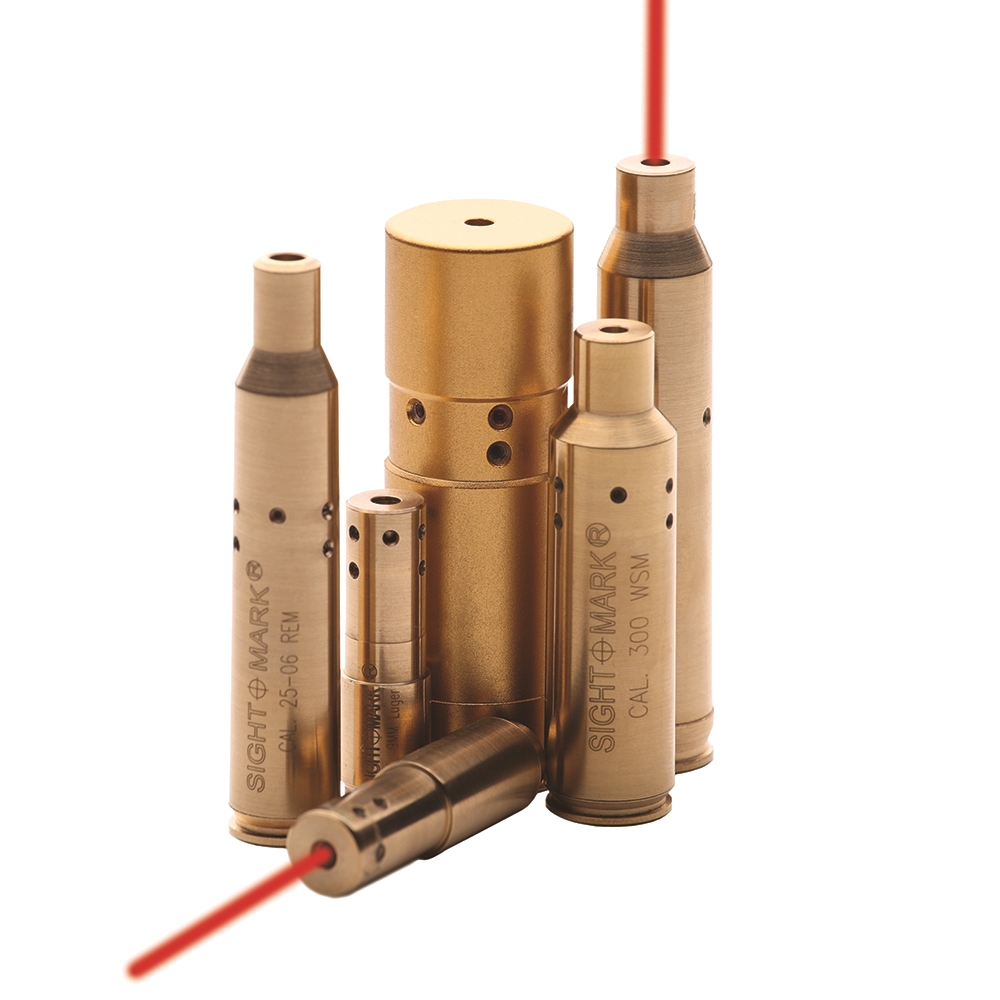 Complete .223 boresight kit with protective carrying case and battery pack for field use