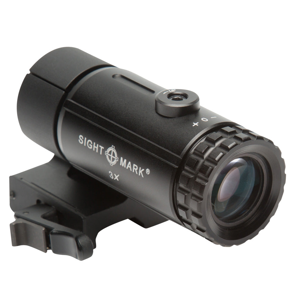 Sightmark T-3 3X magnifier with flip-to-side LQD mount for red dot sight magnification
